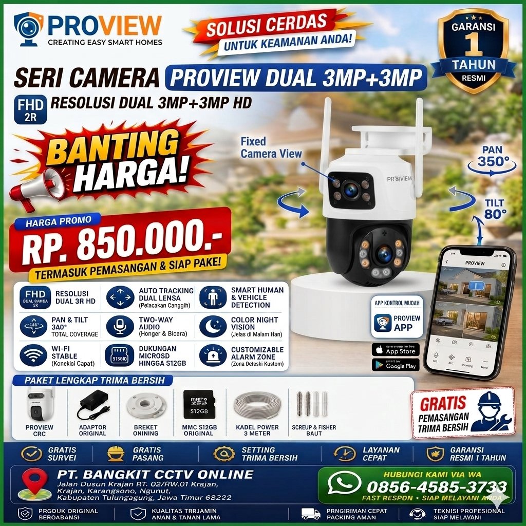 PROVIEW DUAL LENSA 3MP +3MP  - Promo Bangkit CCTV